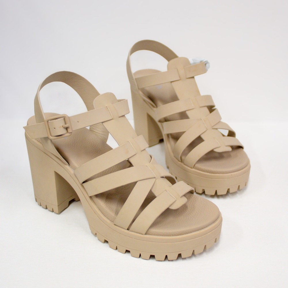 Brand New! MIA Tira Beige Lug Sole Platform Heel Strappy Sandal NIB - Picture 5 of 13